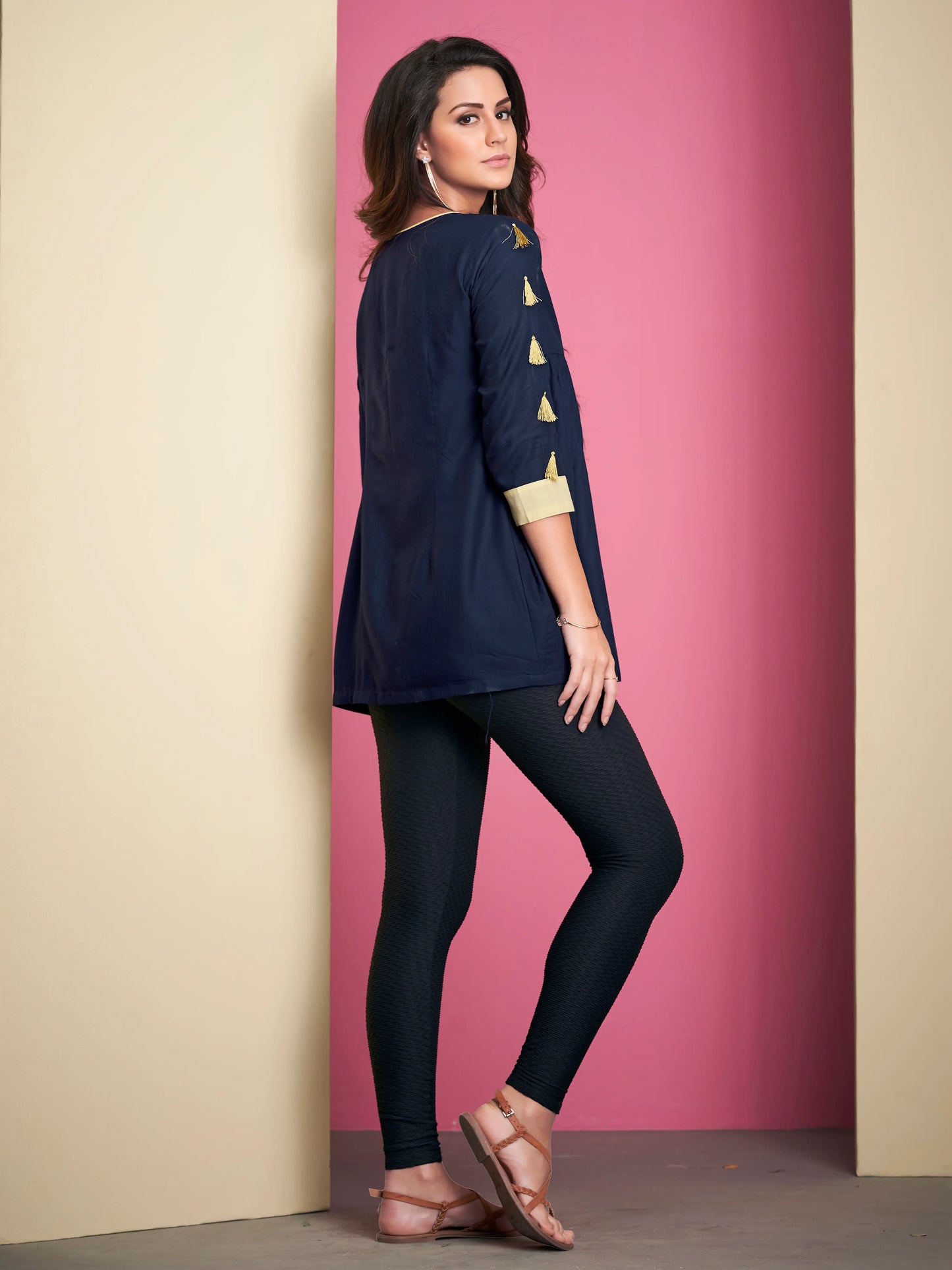 Royal Blue Rayon Short Kurti