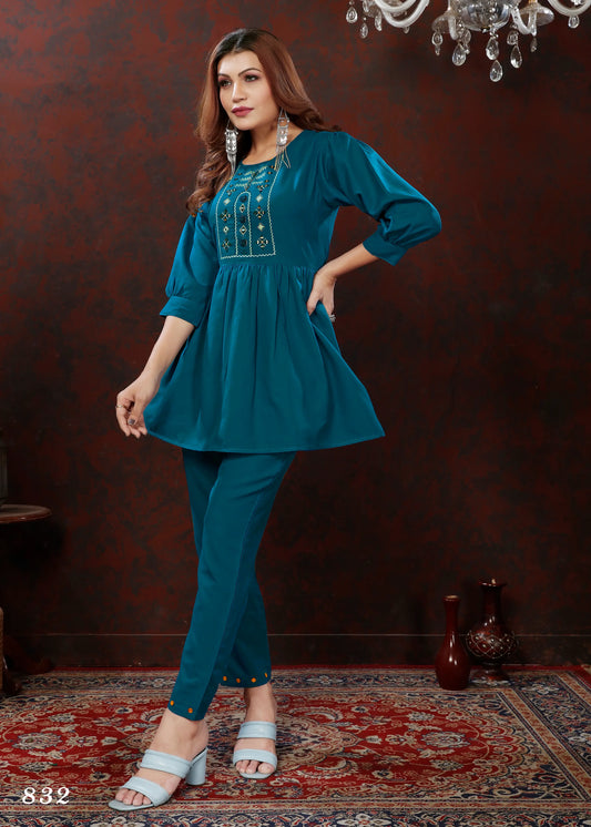 Blue Cotton Co-ord Set