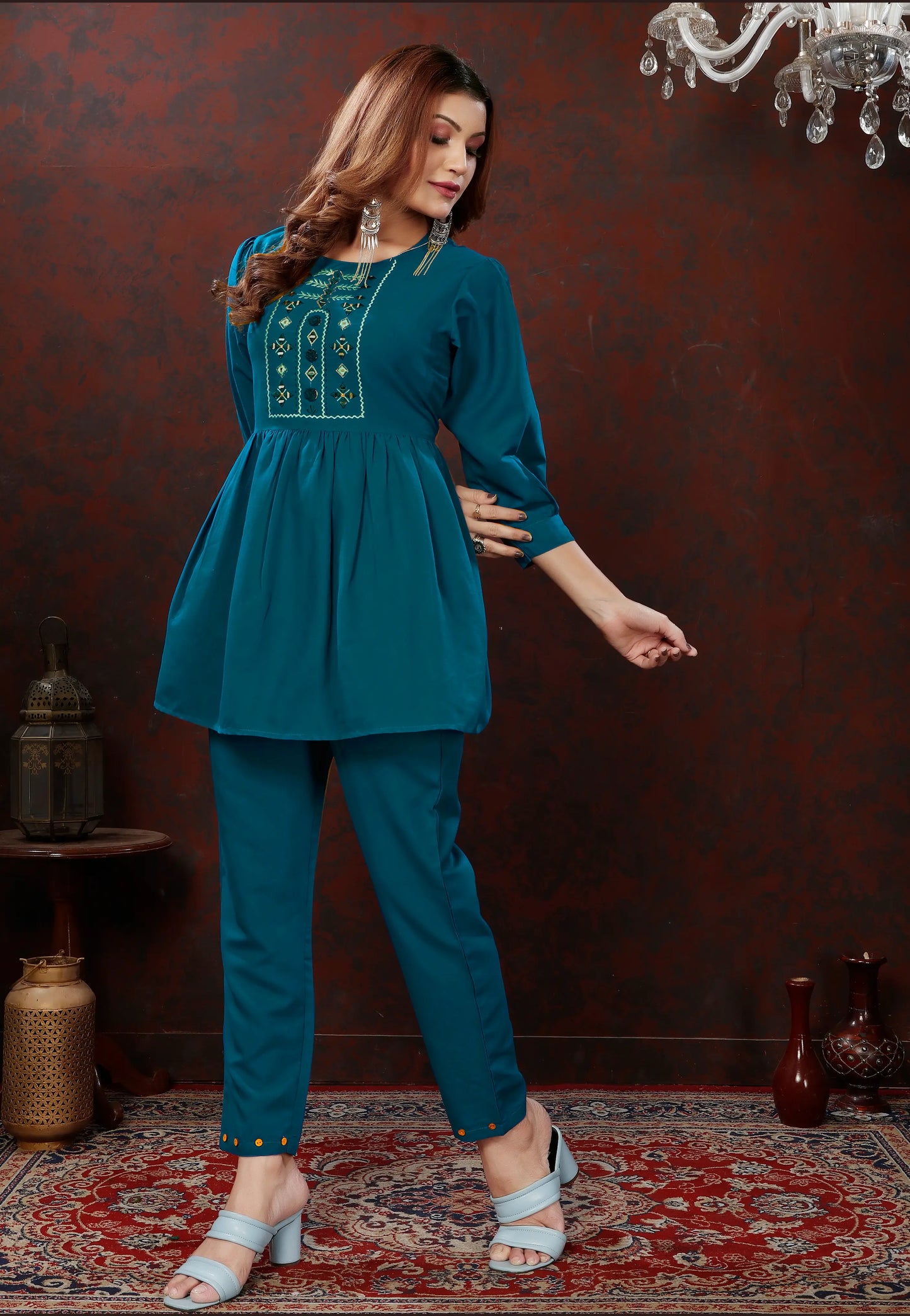 Blue Cotton Co-ord Set