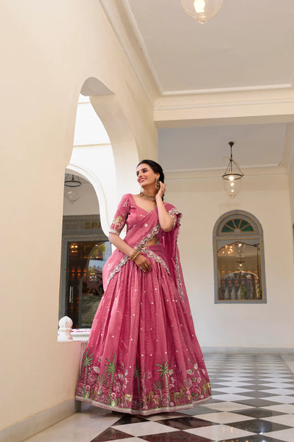 Pink Crush Sequence Embroidery Lehenga Choli