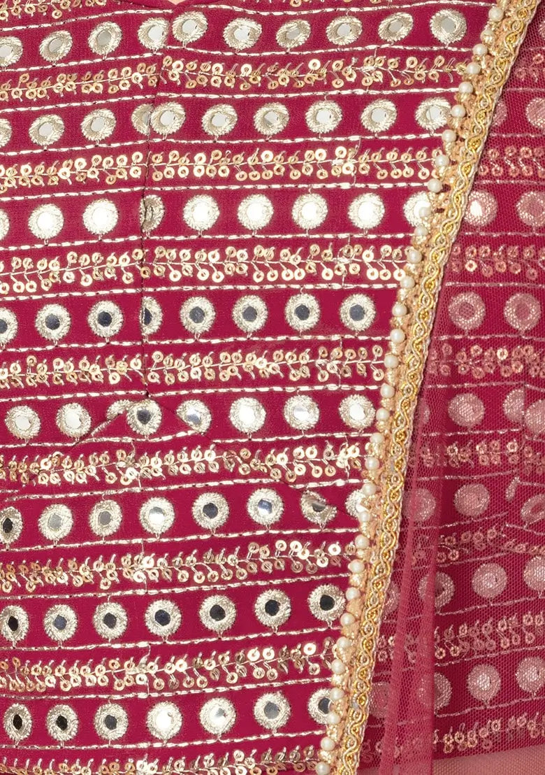 Pink Georgette Fancy Lehenga With Multiple Sequins Work