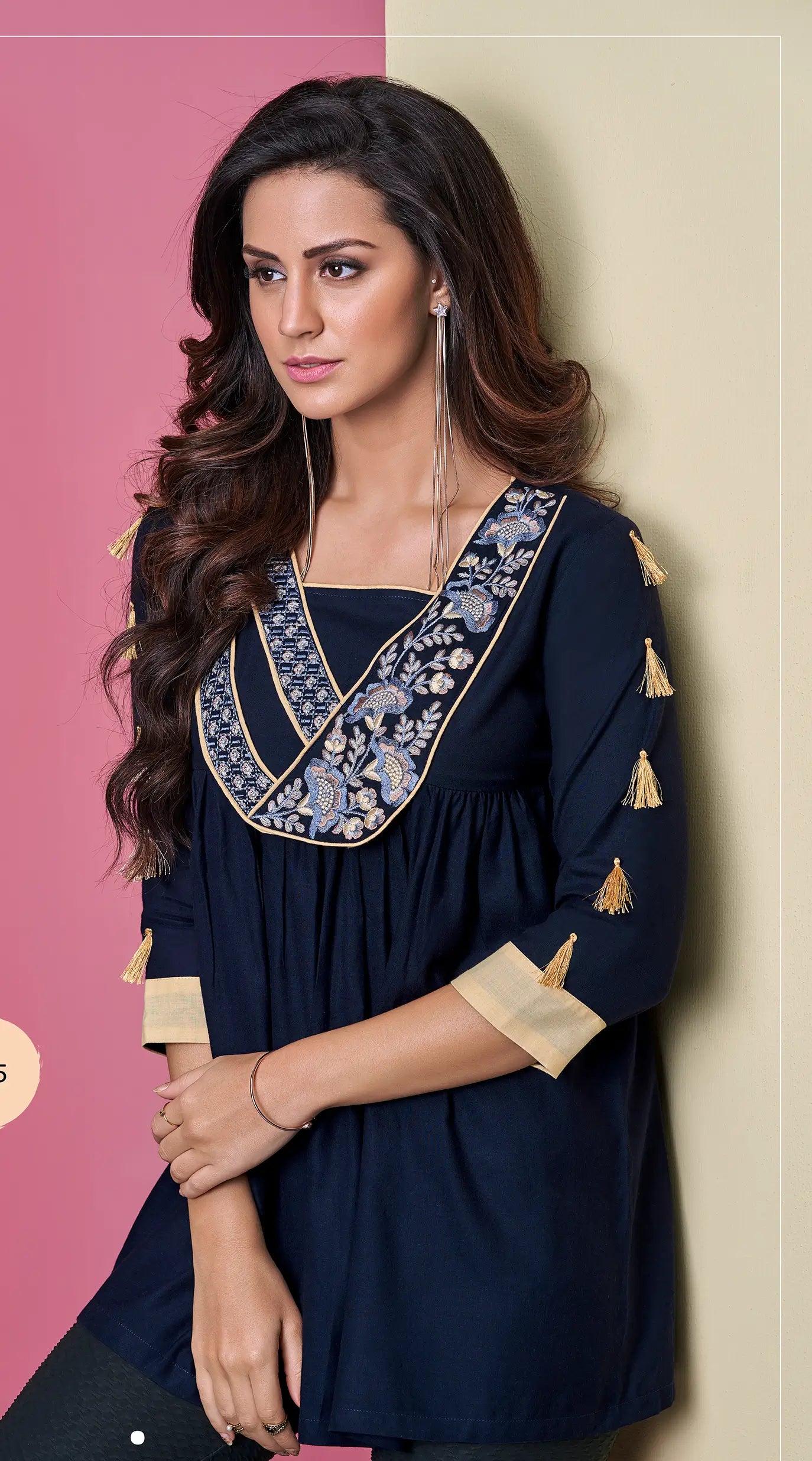 Royal Blue Rayon Short Kurti