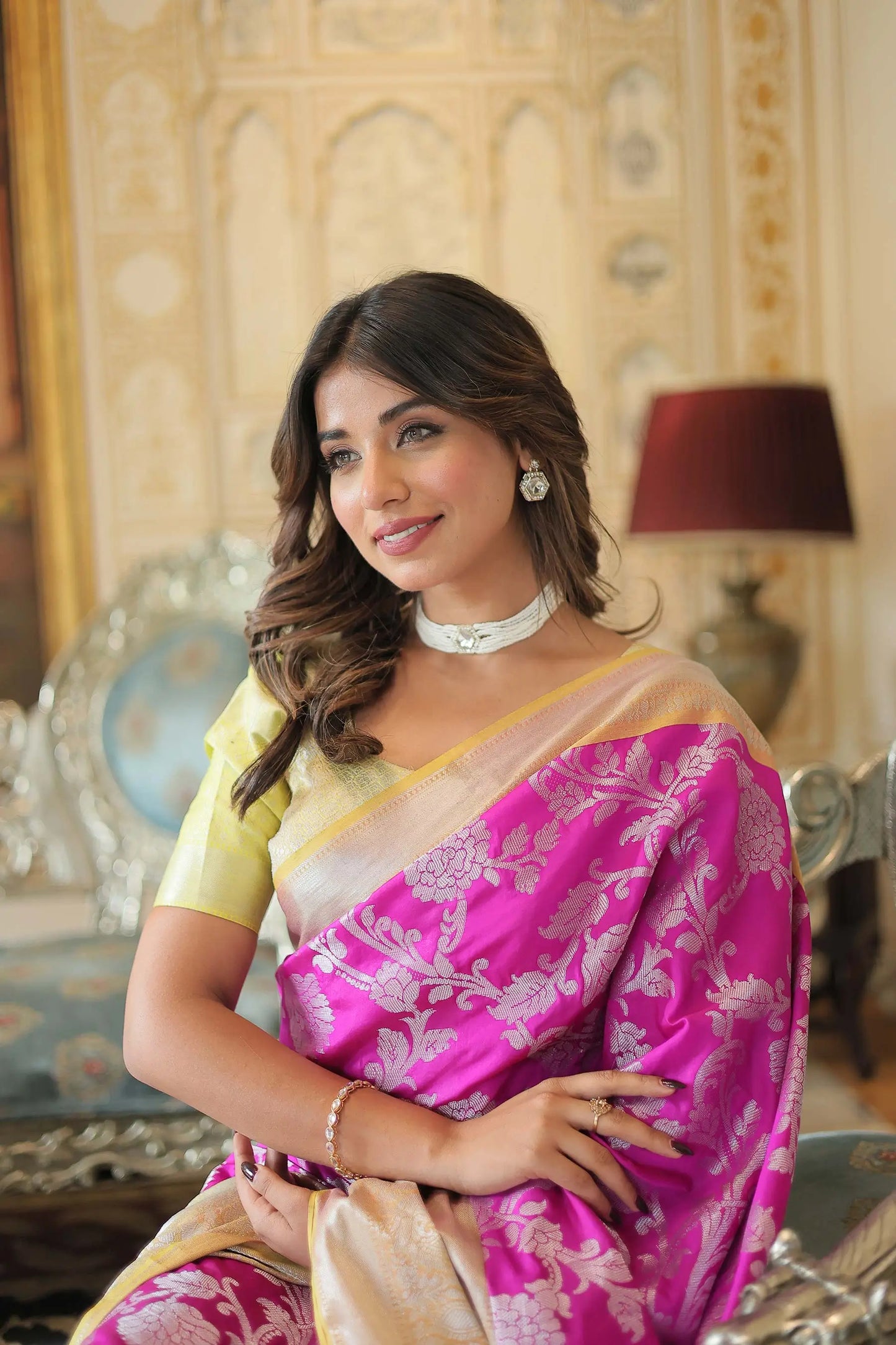 Pink Kanjivaram  Zari Weaving  Silk Saree