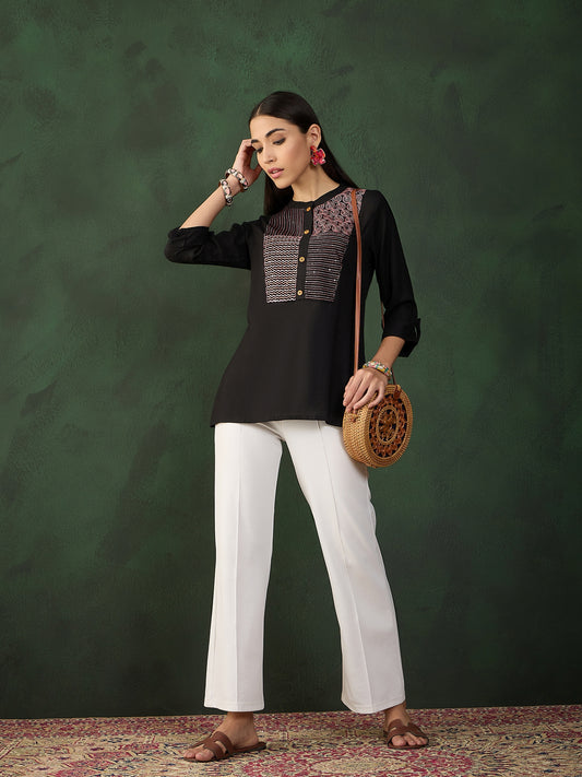 Black Short Kurti - Guldori