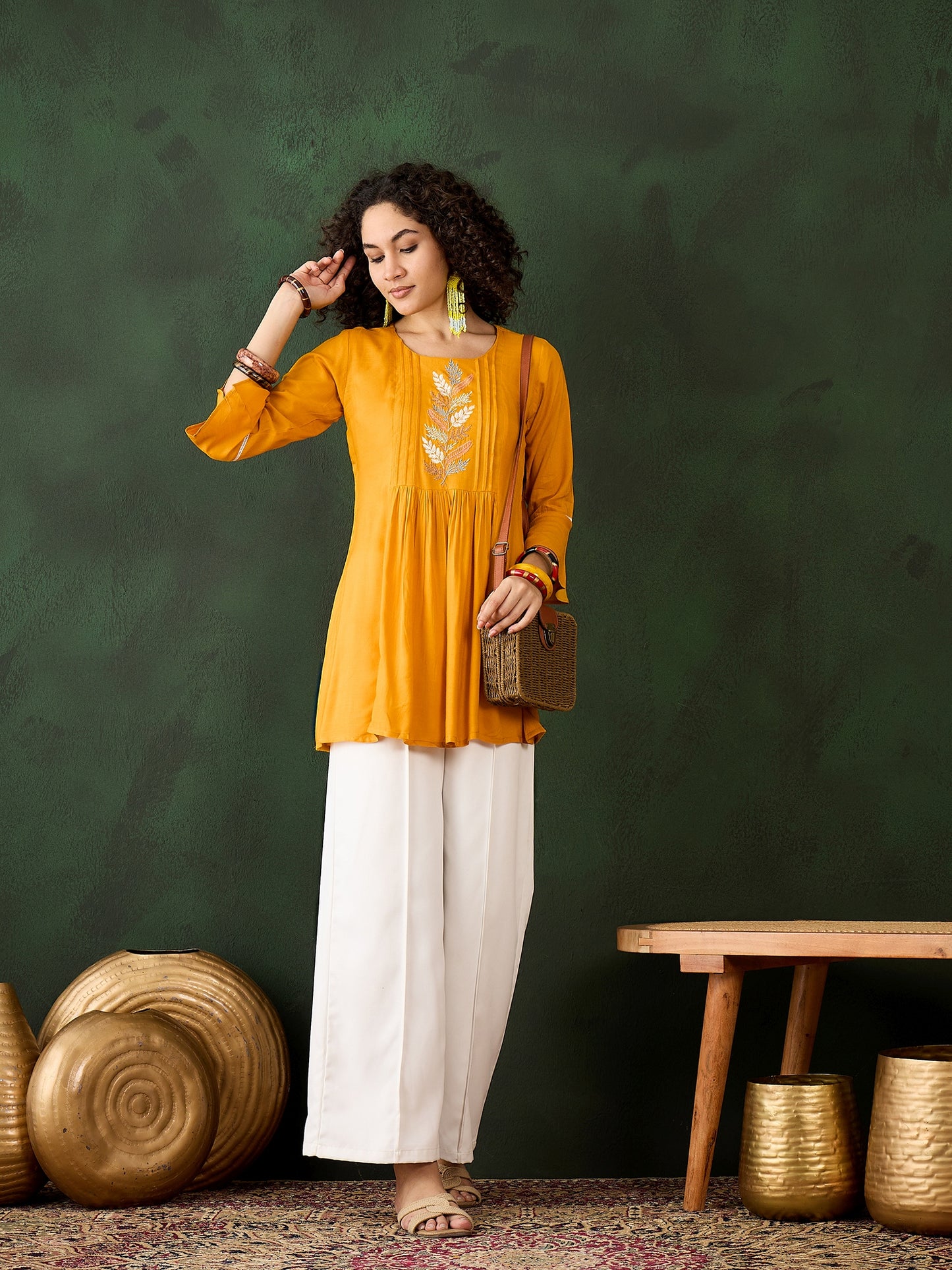 Yellow Short Kurti - Guldori