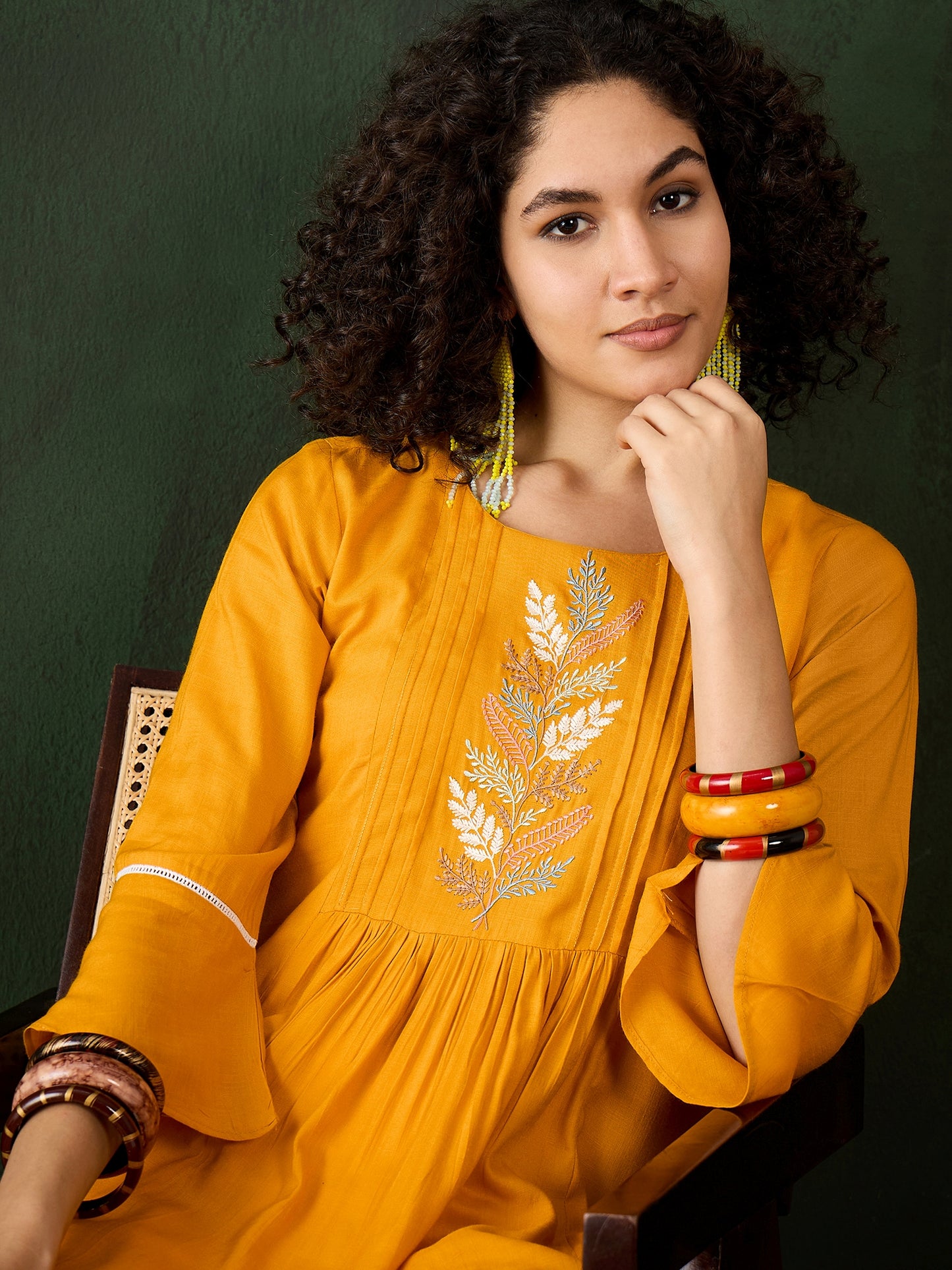 Yellow Short Kurti - Guldori