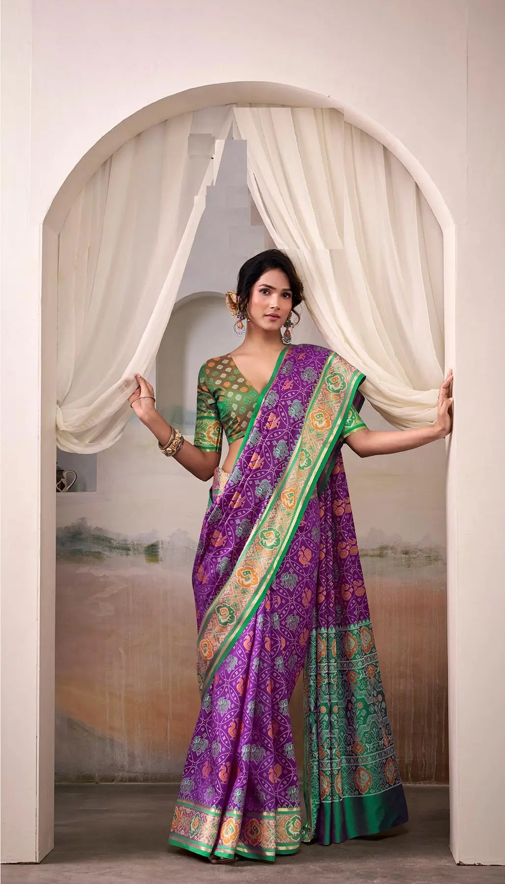 Purple Patola Silk Saree