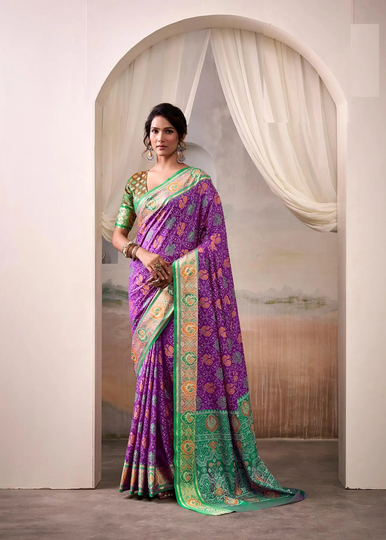 Purple Patola Silk Saree