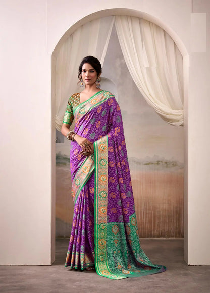 Purple Patola Silk Saree