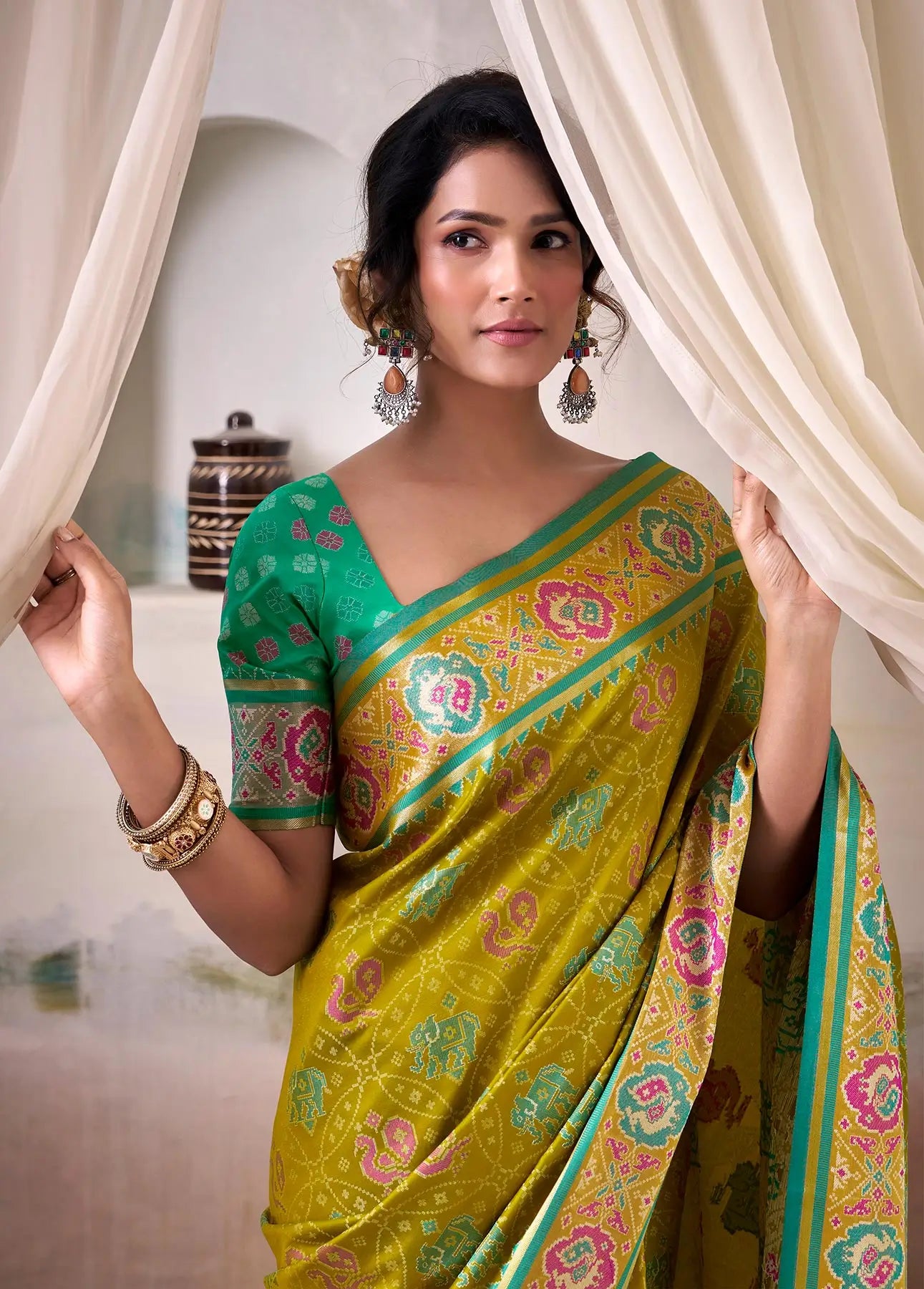 Green  Patola Silk Saree