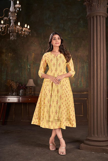 Yellow Cotton Kurta - Guldori