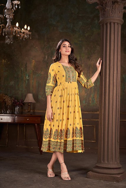 Mustard- Yellow Kurta - Guldori