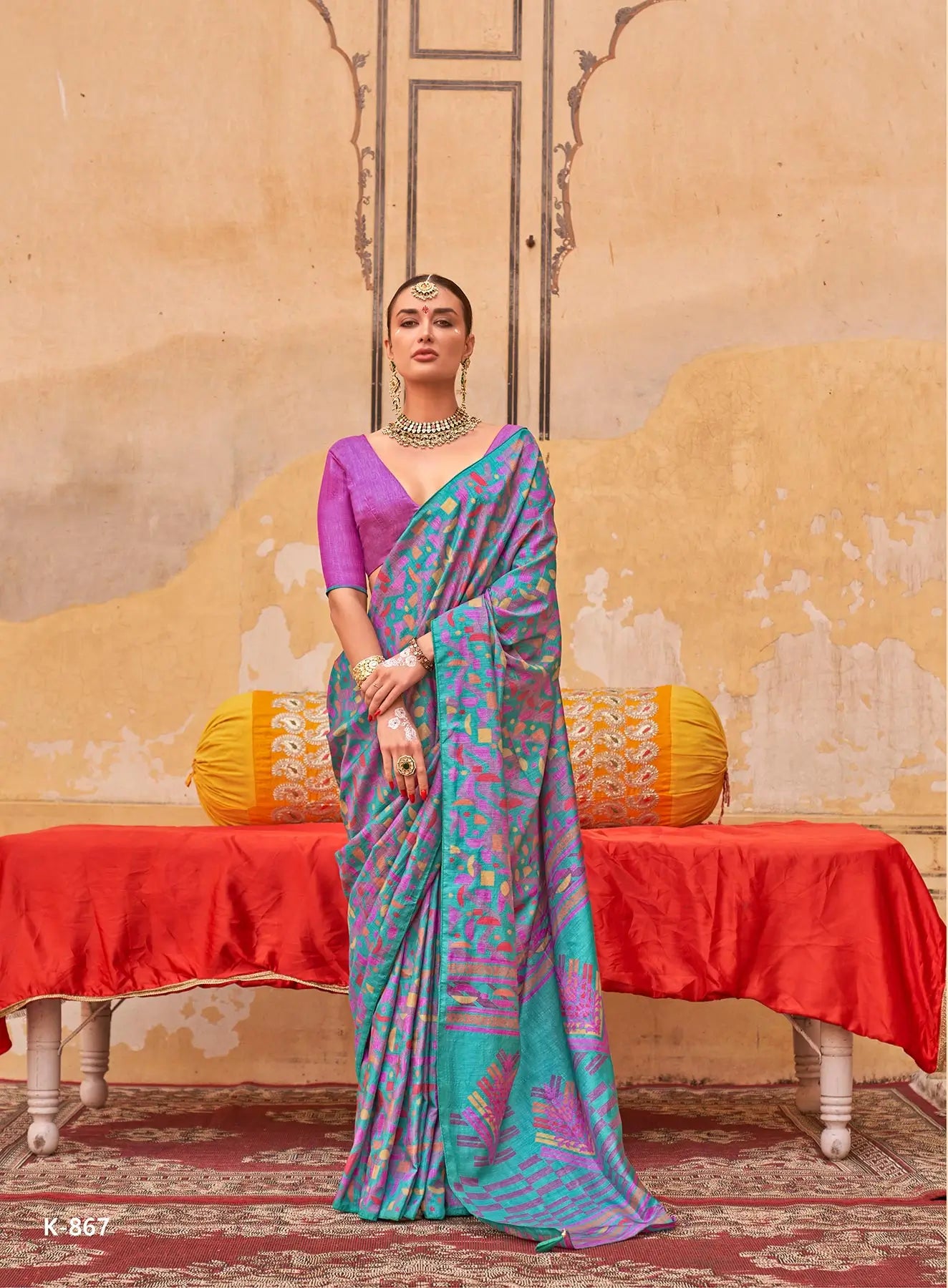 Sky Blue  Mercerized Sigma Silk Saree with Classic Design