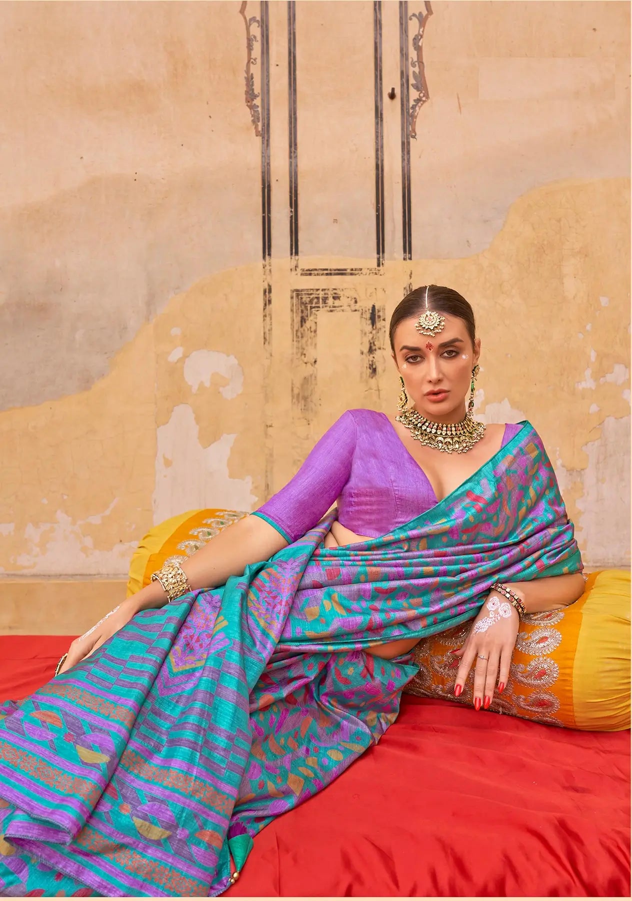 Sky Blue  Mercerized Sigma Silk Saree with Classic Design