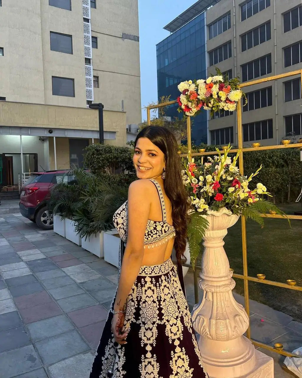 Dark Violet Kasturi Silk Thread with Sequence Embroidery Work Lehenga Choli