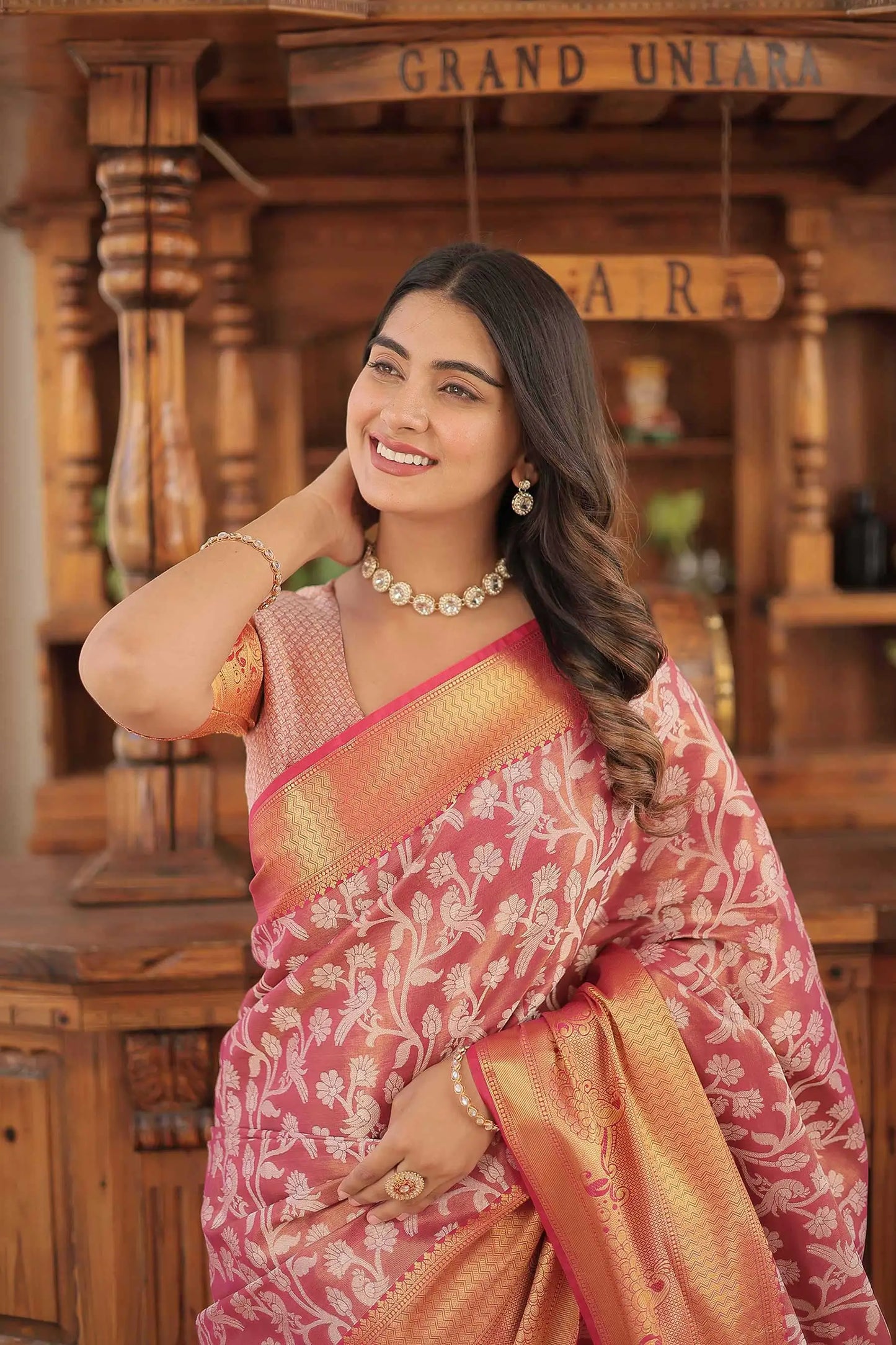 Orange  Kanjivaram  Zari Weaving Silk Saree