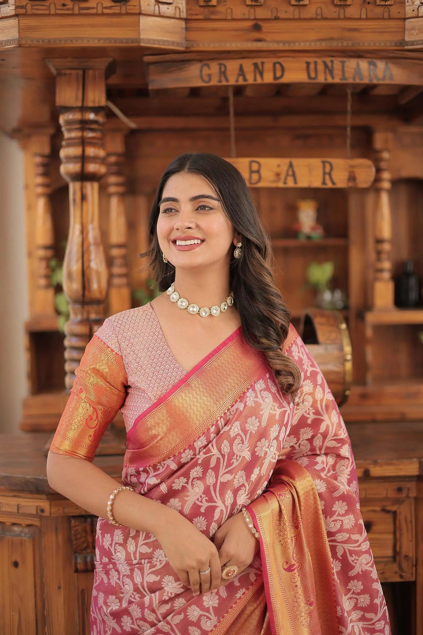 Orange  Kanjivaram  Zari Weaving Silk Saree