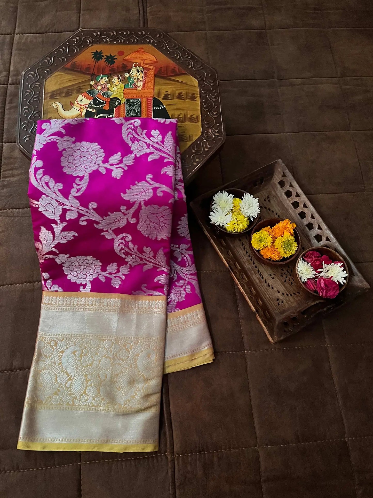 Pink Kanjivaram  Zari Weaving  Silk Saree