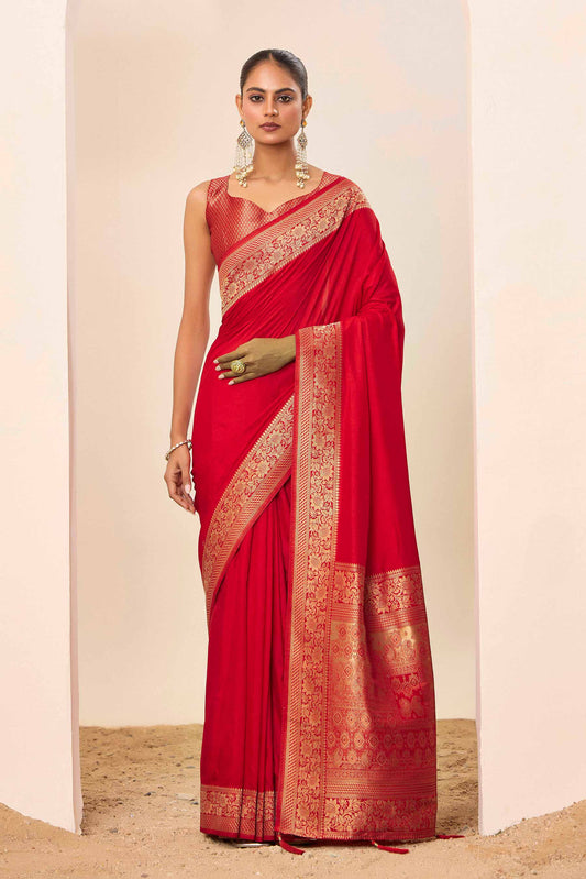 Orange  Dolla Silk with Wevon Galla Designer Work  Saree