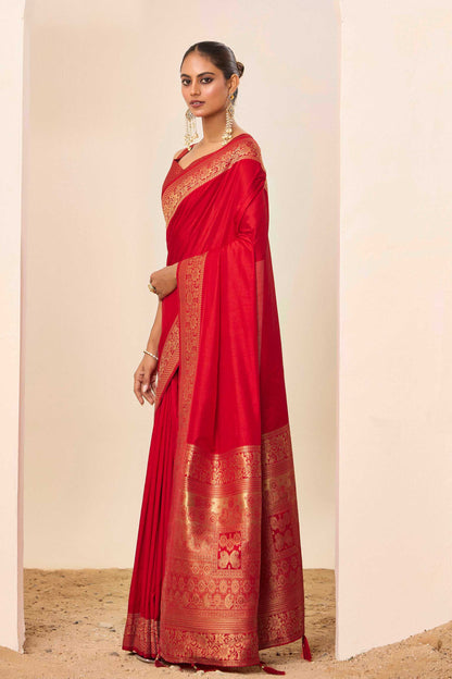 Orange  Dolla Silk with Wevon Galla Designer Work  Saree