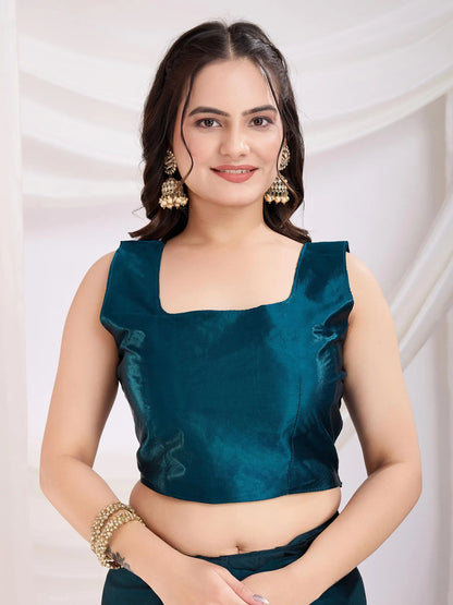 Dark Blue Rangoli Silk With Diamond Work Ready To Wear Saree