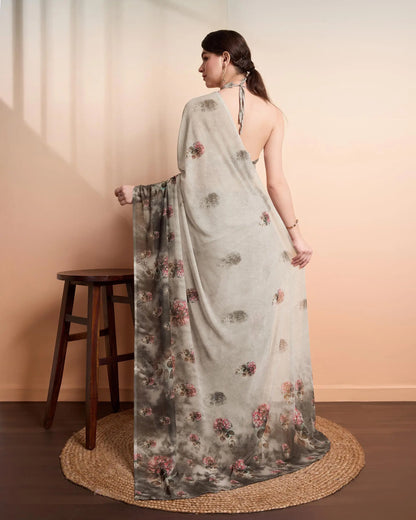 Green Designer Printed Saree