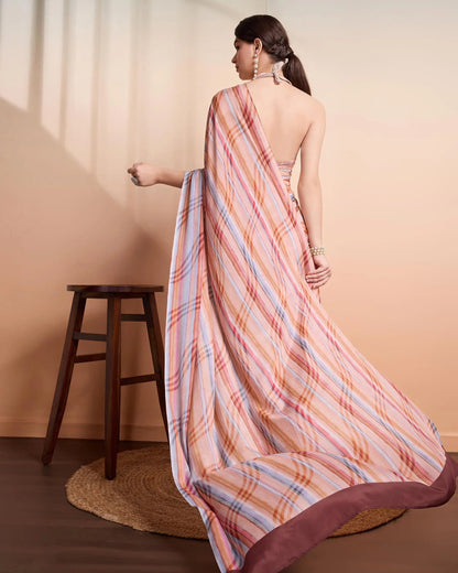 Orange Designer Printed Saree