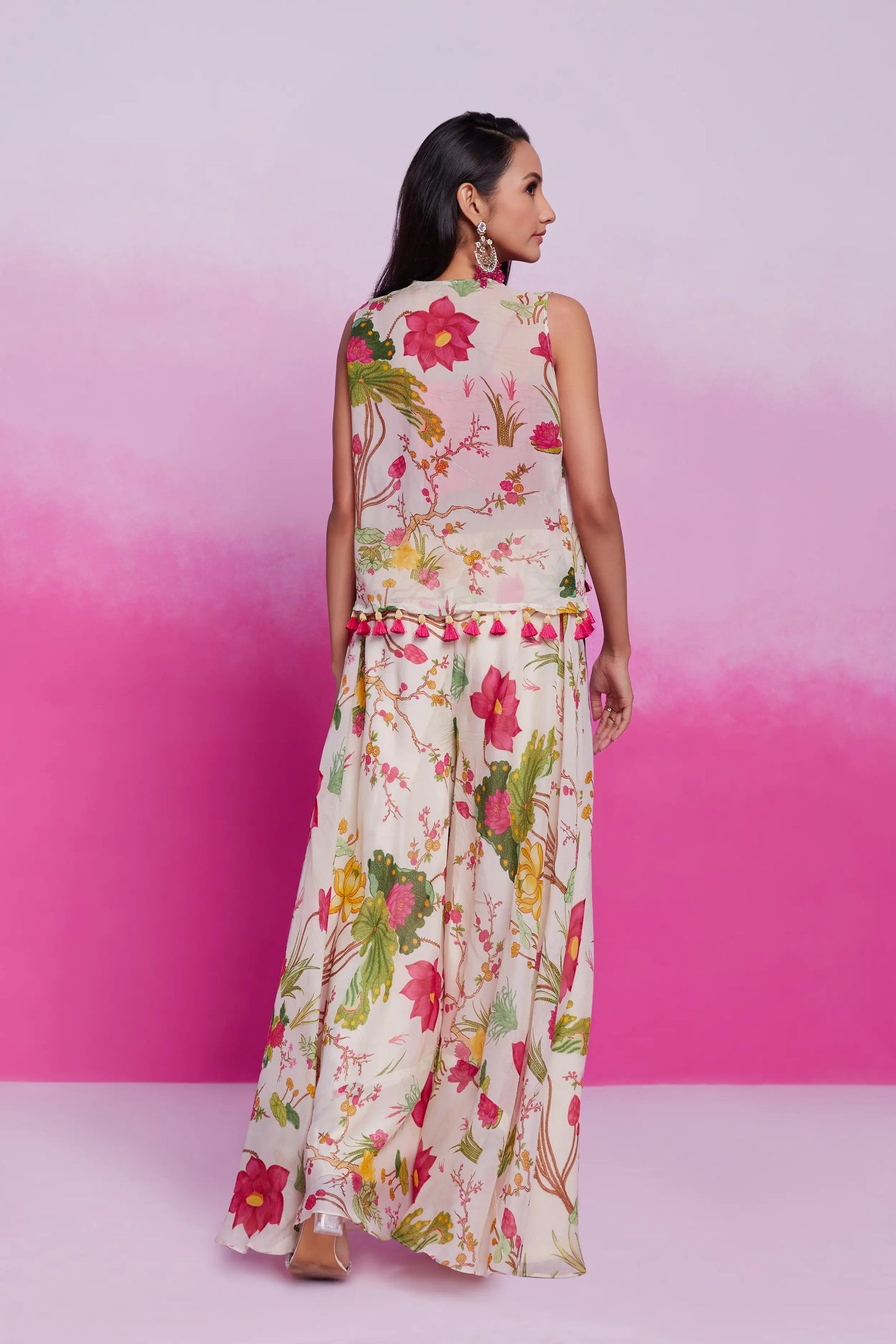 Off- White Cotton Silk Printed Co-ord Set