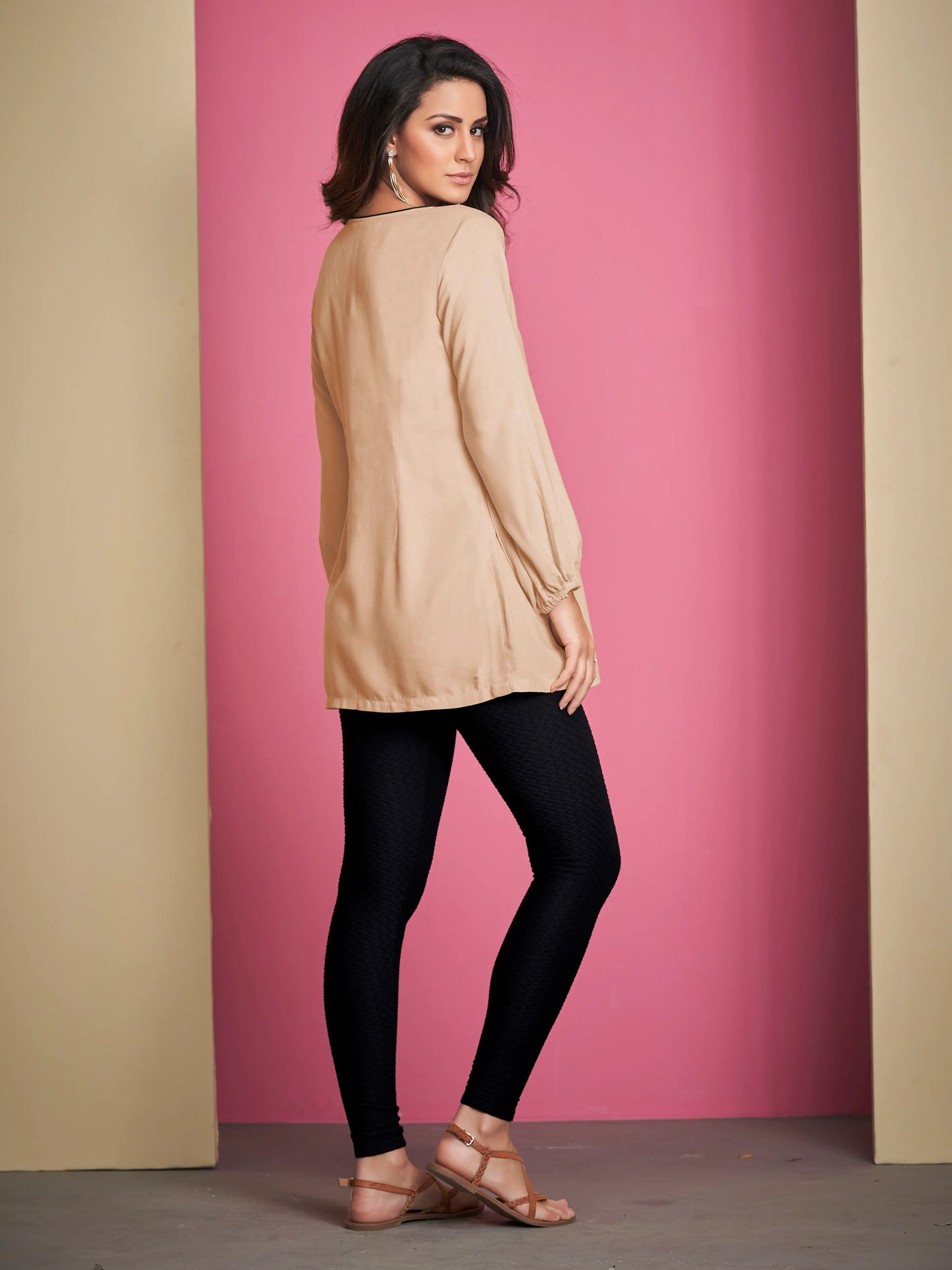 Reddish Orange Rayon Short Kurti