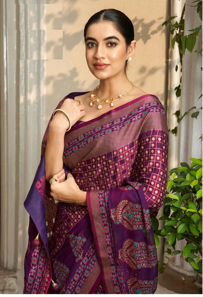Maroon Burnout Georgette Saree with Traditional Design
