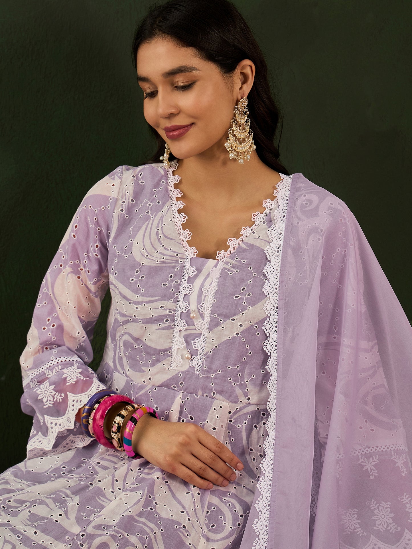 Purple Anarkali Suit - Guldori