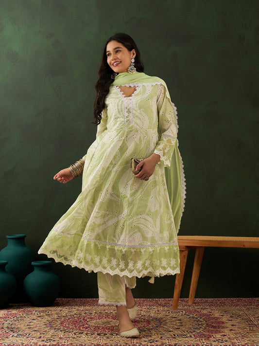 Green Anarkali Suit - Guldori