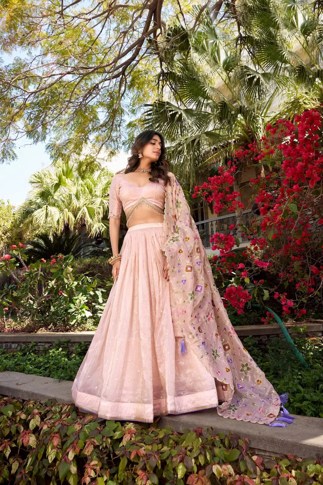 Pastel Pink Crush Sequence Embroidery Lehenga Choli