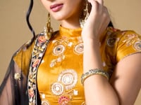 Black Soft Net Lehenga With Thread Zari Dori And Sequins Embroidery With Mirror Work