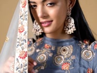 Off White Soft Net Lehenga With Thread Zari Dori And Sequins Embroidery With Mirror Work