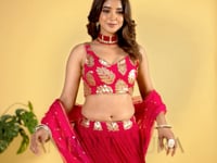 Pink Designer Lehenga Georgette Lehenga With Sequins And Zari Embroidered Work