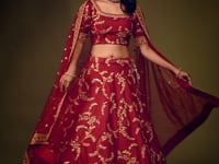 Maroon Silk Lehenga Choli With Thread Zari Dori And Sequins Embroidery Work