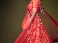 Bean Red Silk Lehenga Choli With Thread Zari Dori And Sequins Embroidery Work