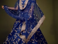 Blue Silk Lehenga Choli With Thread Zari Dori And Sequins Embroidery Work