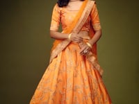 Neon Silk Lehenga Choli With Thread Zari Dori And Sequins Embroidery Work