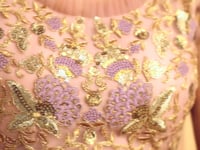 Blush Pink Soft Net Lehenga With Zari Badla Dori And Thread Embroidery Work