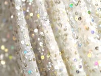 Pearl White Georgette Saree with Thread And Multiple Sequins Embroidery Work