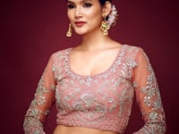 Fantasy Rose Soft Net Lehenga With Thread Zari Badla And Glitter Dori Embroidery Work