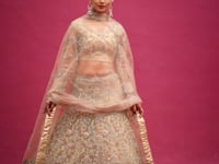 Fantasy Rose Thread Zari Badla And Glitter Dori Embroidery Work Soft Net Lehenga Choli