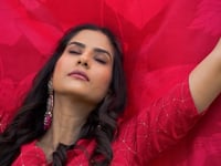 Red Tussar Silk Floral Printed Lehenga Choli