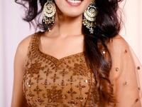 Brown Soft Net Lehenga With Sequins And Thread Embroidered Work