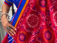 Royal Blue Tussar Silk Leheriya Print Lehenga Choli