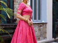 Pink Crush Sequence Embroidery Lehenga Choli