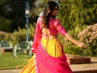 Mustard Kanchipuram Zari Weaving Work Lehenga Choli