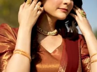 Beige Kanchipuram Zari Weaving Work Lehenga Choli